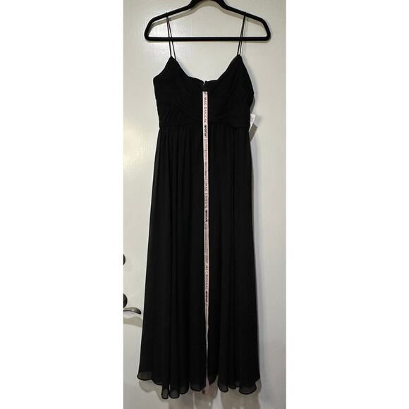 Ieena Mac Duggal Black Faux Wrap Sleeveless Flowy Midi Dress Sz Small NWT #70099 - Picture 2 of 15